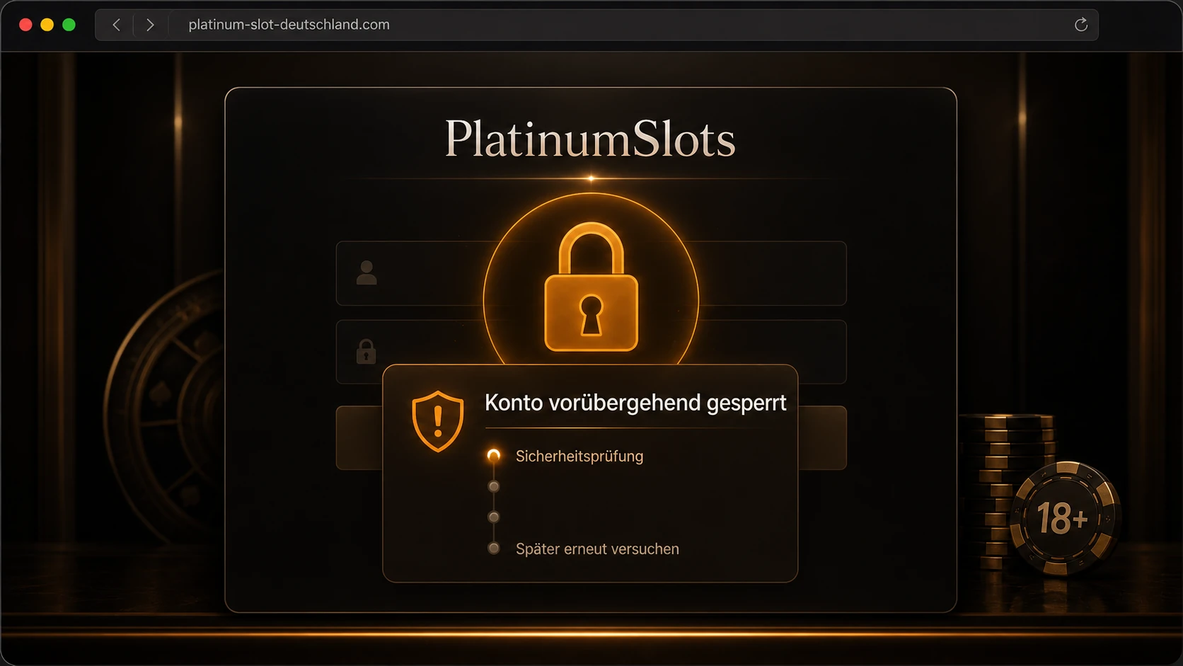 Vorübergehende Kontosperre